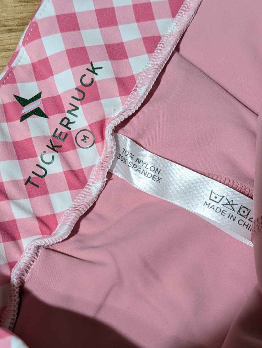 Tuckernuck Karrie Golf Skirt Medium Pink Gingham 16” Preppy Stretch Skort NWT - Picture 6 of 14